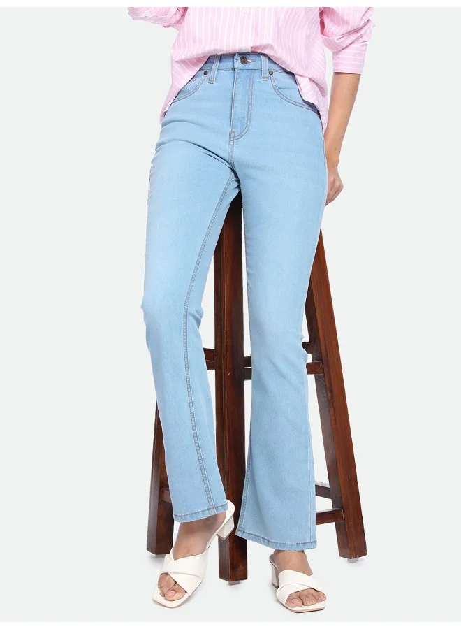 دينيس لينغو جينز نسائي بقصة Boot Cut من Indigo - مزيج قطني مطاطي