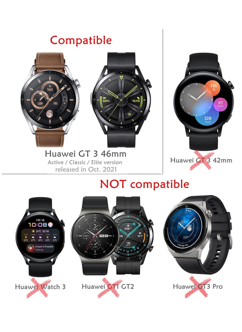 Generic - Protective Case compatible with Huawei Watch GT 3 46mm, 3 Pack All-around Flexible TPU Case with Screen Protector (Black, Transparent) - Image 1