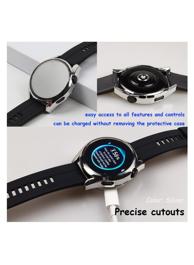 Generic - Protective Case compatible with Huawei Watch GT 3 46mm, 3 Pack All-around Flexible TPU Case with Screen Protector (Black, Transparent) - Image 1