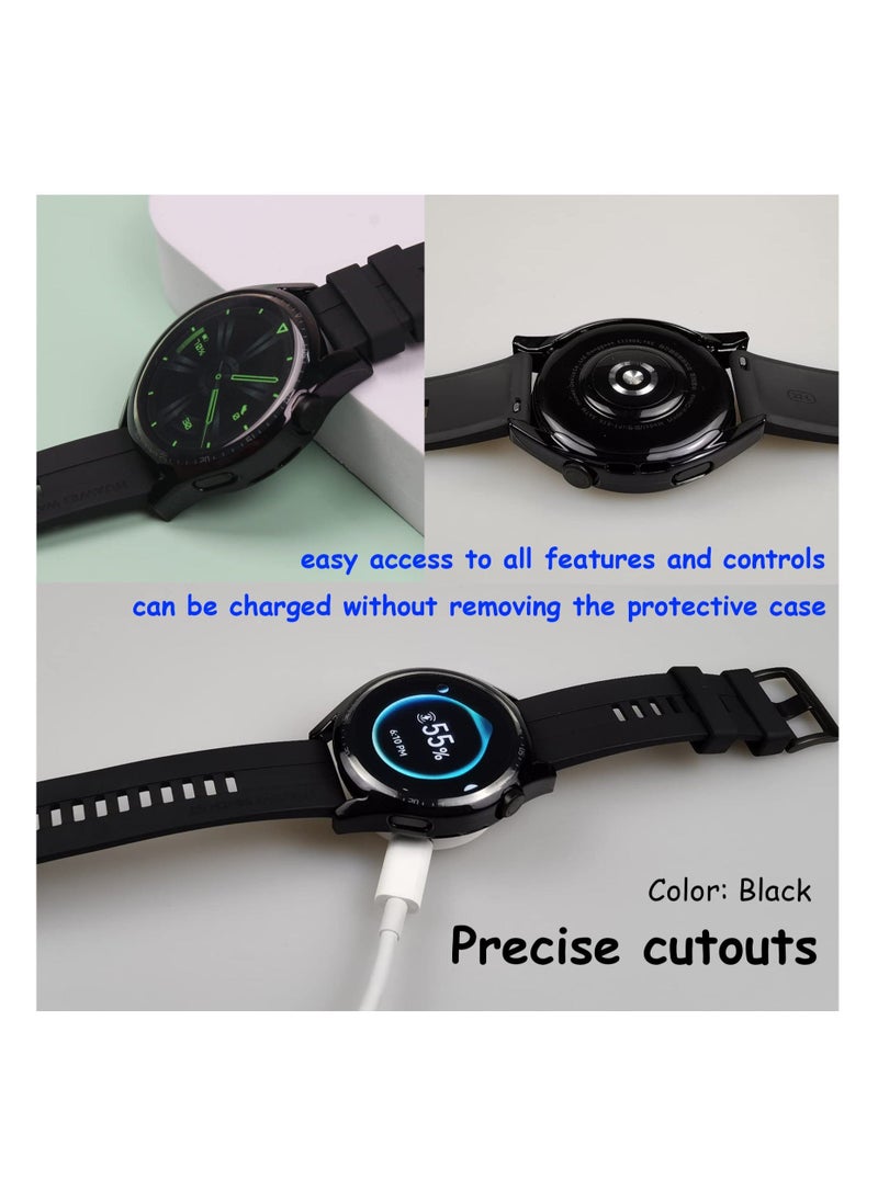 Generic - Protective Case compatible with Huawei Watch GT 3 46mm, 3 Pack All-around Flexible TPU Case with Screen Protector (Black, Transparent) - Image 1