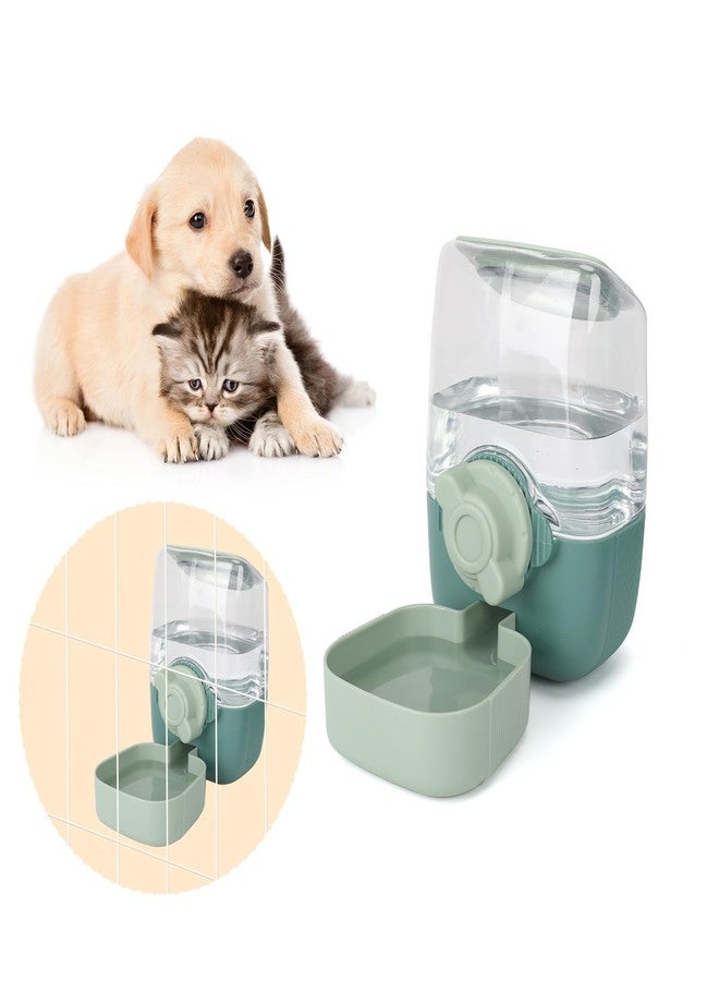 Famiever Automatic Replenish Pet Waterer, 1L Capacity Auto Siphon Gravity Cage Hanging Water Dispenser Set for Dog and Cat Small Animals, Removable Pet Water Bottle Water Container (Waterer, Green1) - Image 1
