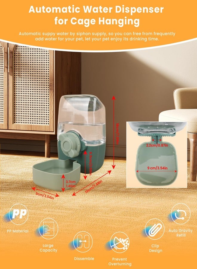 Famiever Automatic Replenish Pet Waterer, 1L Capacity Auto Siphon Gravity Cage Hanging Water Dispenser Set for Dog and Cat Small Animals, Removable Pet Water Bottle Water Container (Waterer, Green1) - Image 3