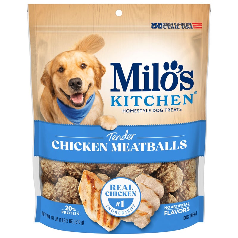Milo's Kitchen Chicken Meatballs Dog Treats, 18-Ounce - Image 1