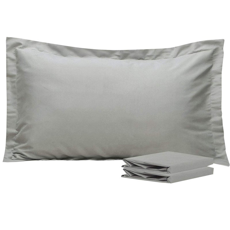 NTBAY King Pillow Shams 2 Pack Brushed Microfiber 20x36 Sham Covers Super Soft and Cozy Wrinkle Fade Stain Resistant 20x36 Inches Oxford Pillowcases Smoky Grey