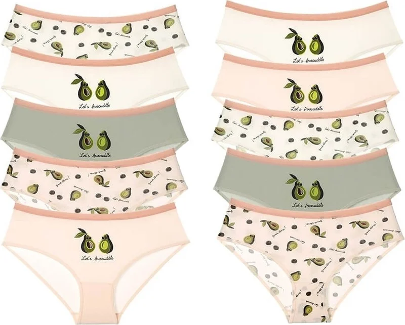 دونيلا 10 Pack Avocado Printed Teenage Girl Panties - 5071942BA-10LU