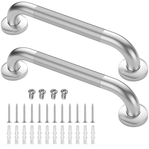 Gotega 2 Pack 12 Inch Grab Bars for Bathtubs and Showers Anti Slip Shower Grab Bars Stainless Steel Shower Handle Toilet Handicap Elderly Senior Assist Bathroom Saft Handle - Image 1