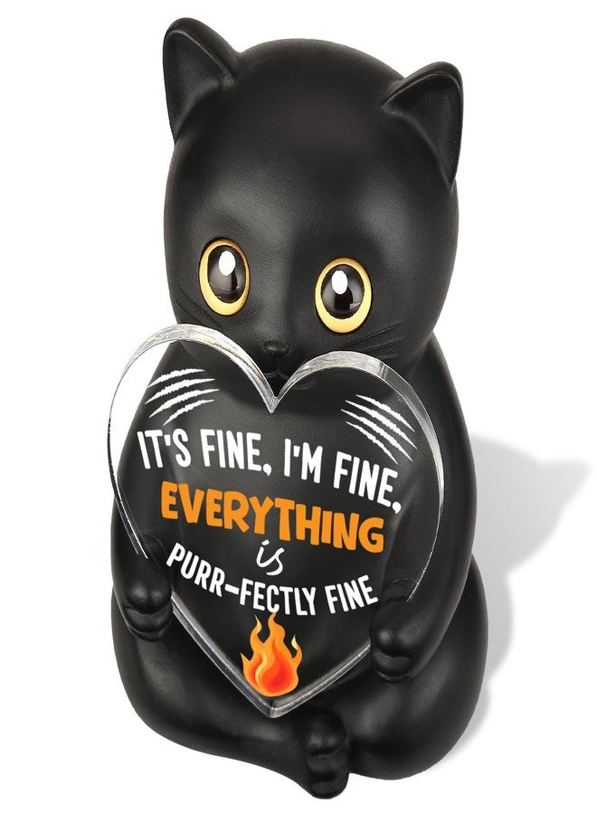 CWGOTC Funny Black Cat Figurine for Desk, Gag, Sarcastic, Work Humor Office Gifts for Cat Lover, Women, Men, Friend, Coworker, Employee, Colleague, Decor for Workplace Desk Shelf Cubicle YCA2 - Image 1