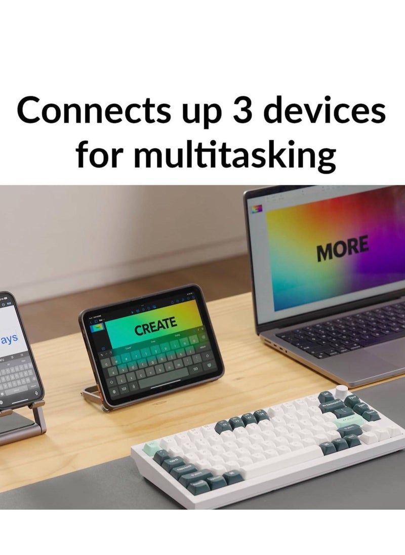 Keychron - Keychron Q1 HE QMK Wireless Mechanical Keyboard, Gateron Double-Rail Magnetic Nebula Switches, Fully Assembled Knob, OSA PBT Keycaps, Tri-Mode Connectivity, ENG-ARAB Layout, Q1H-P1-AR - Image 1