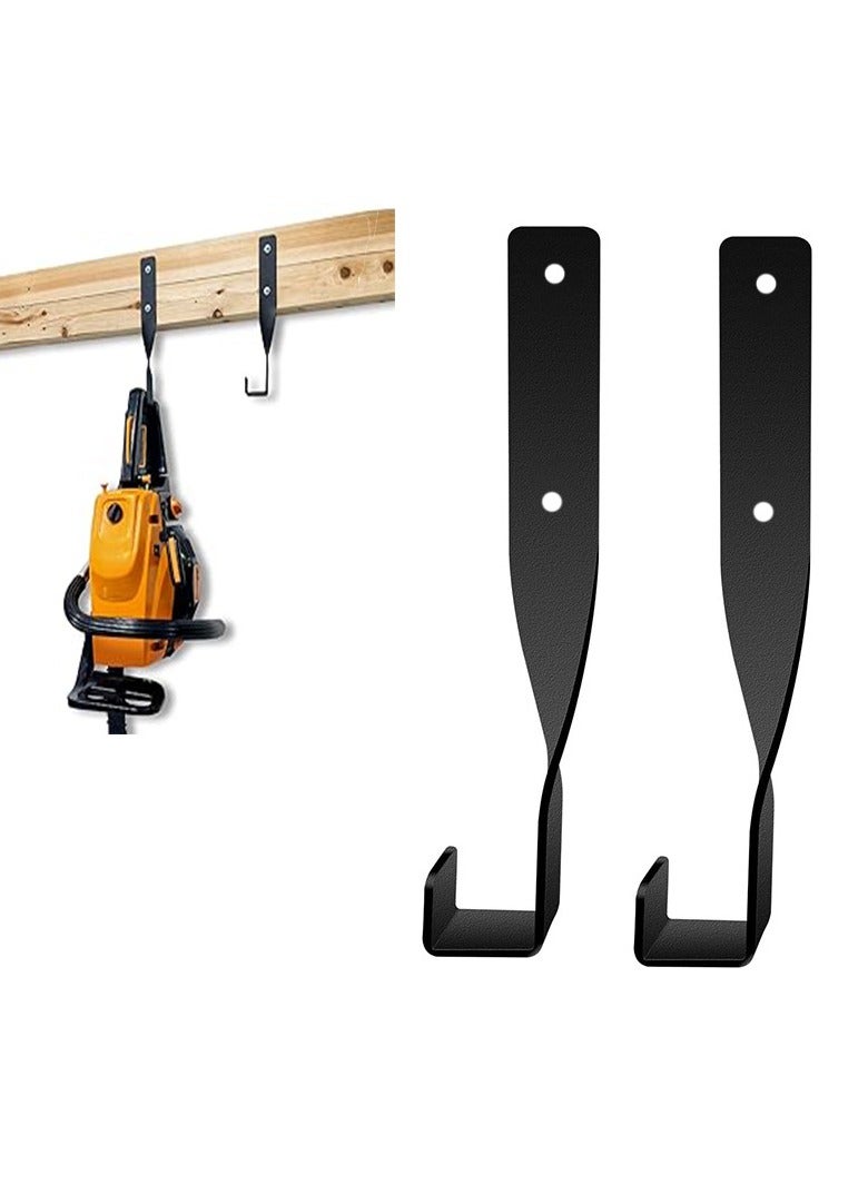 2Pcs Chainsaw Holder Wall Mount,Weed Eater Hanger,String Trimmer Storger Hook,Backpack Blower Rack Accessories and Tools for Garage Wall  - Image 1