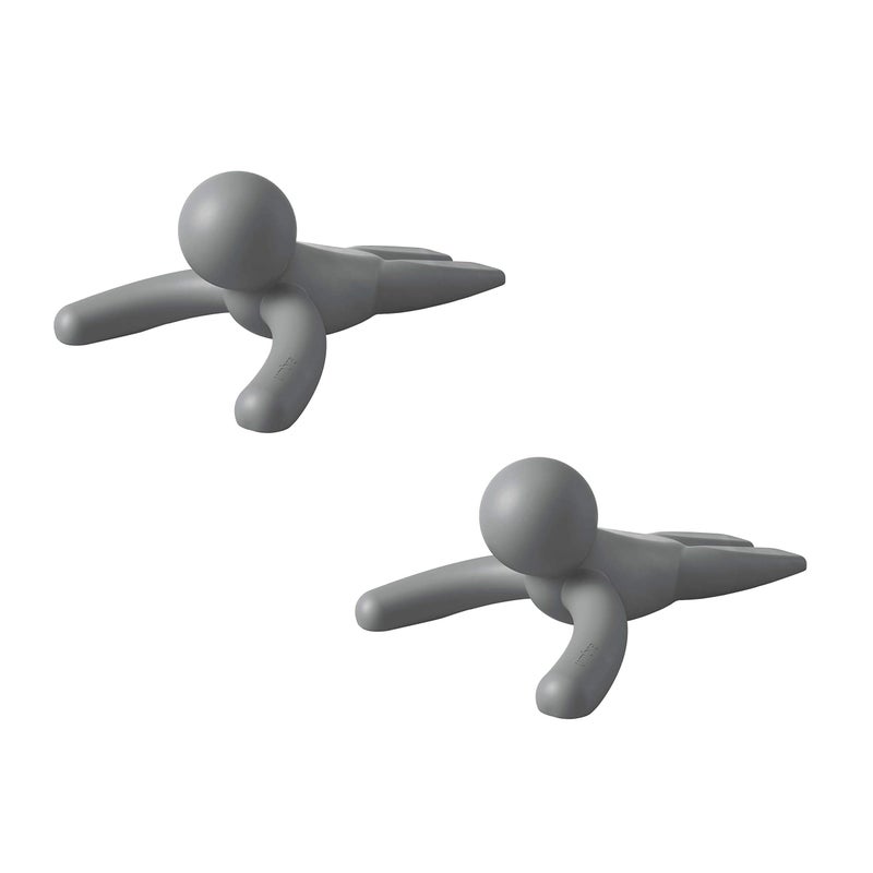 Umbra Buddy Door Stop HeavyDuty and Flexible SoftTouch Finish Protects Your Floors Grey 2Pack - Image 2