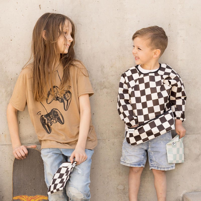 Tiny Twinkle Reusable Snack Bags for Kids â€“ 3 Pack Snack Pouches & Sandwich Bag for Toddlers â€“ Machine Washable, Mess-Proof for Lunch & Travel (Sage Checkers) - Image 5