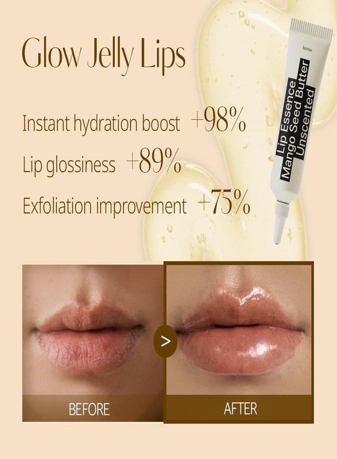 hetras. hetras Mango Seed Butter Lip Essence | Fragrnace Free Intense Hydration & Overnight Lip Mask for Soft, Glossy Lips | Daily Lip Treatment Jelly Balm for Dry Lips, 0.44 oz. 2 Pack - Image 3
