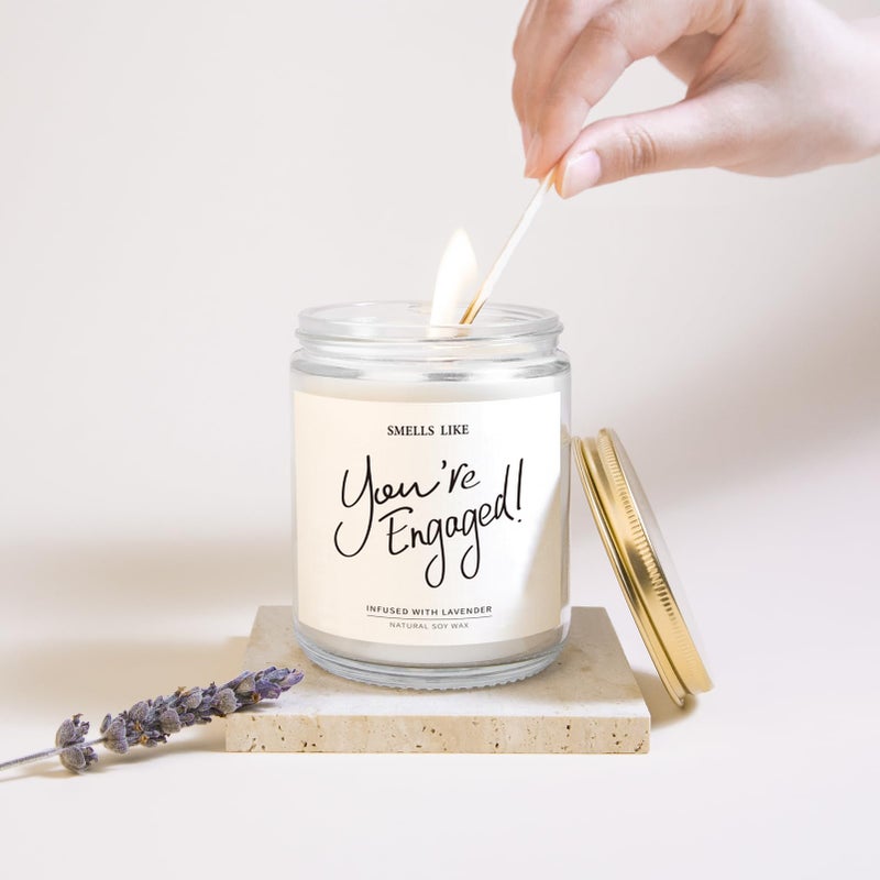 Elequaint Engagement Gifts for Couples - Lavender Scented Candles, Gift for Newly Engaged Couples, Engagement Gifts for Her, Women, Best Engaged Gift - Image 4