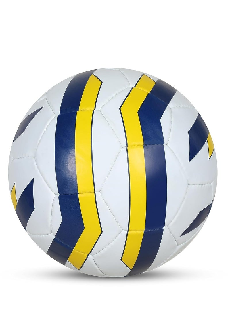 Nivia Football Ball (Size - 5) for Men/Women, Rubberized Stitched, Suitable for Hard Ground Without Grass, Training Football Ball, Soccer Ball, (White/Blue/Yellow) - Image 5