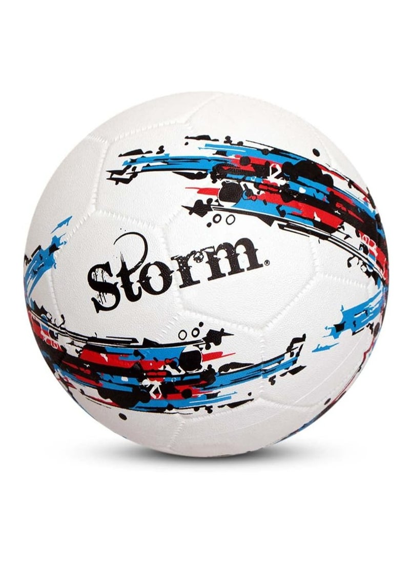 Nivia Storm Football | Size 5 | Rubberized Moulded | Soft Ground | Wet Ground | Hard Ground | Grass | Artifical Turf | Training Ball | Soccer Ball  - Image 3