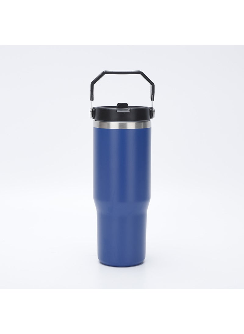 Generic - 30oz Stanley same portable car Cup 304 stainless steel vacuum cup ice heater cold water Cup factory wholesale Blue - Image 1