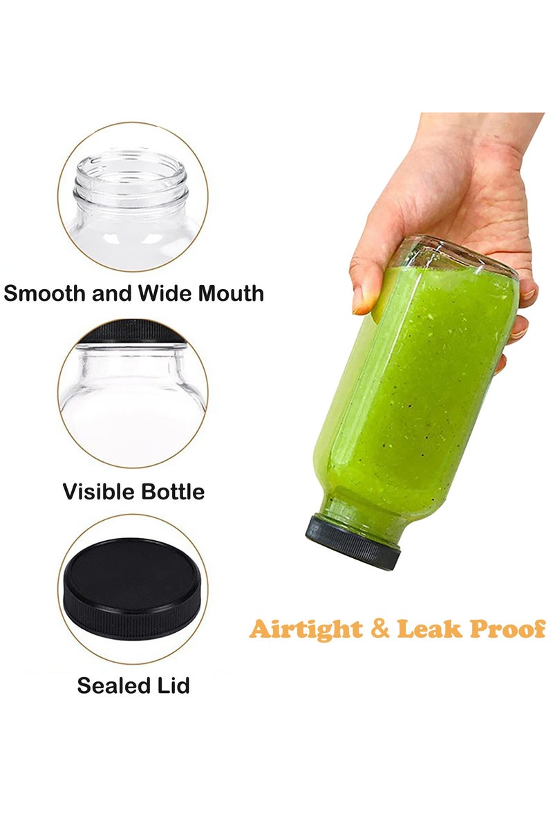 Glass Juice Bottles 12oz, 6 Pack Reusable Glass Water Bottles with Labels and Lids, BPA Free Homemade Beverages Bottle - Image 4