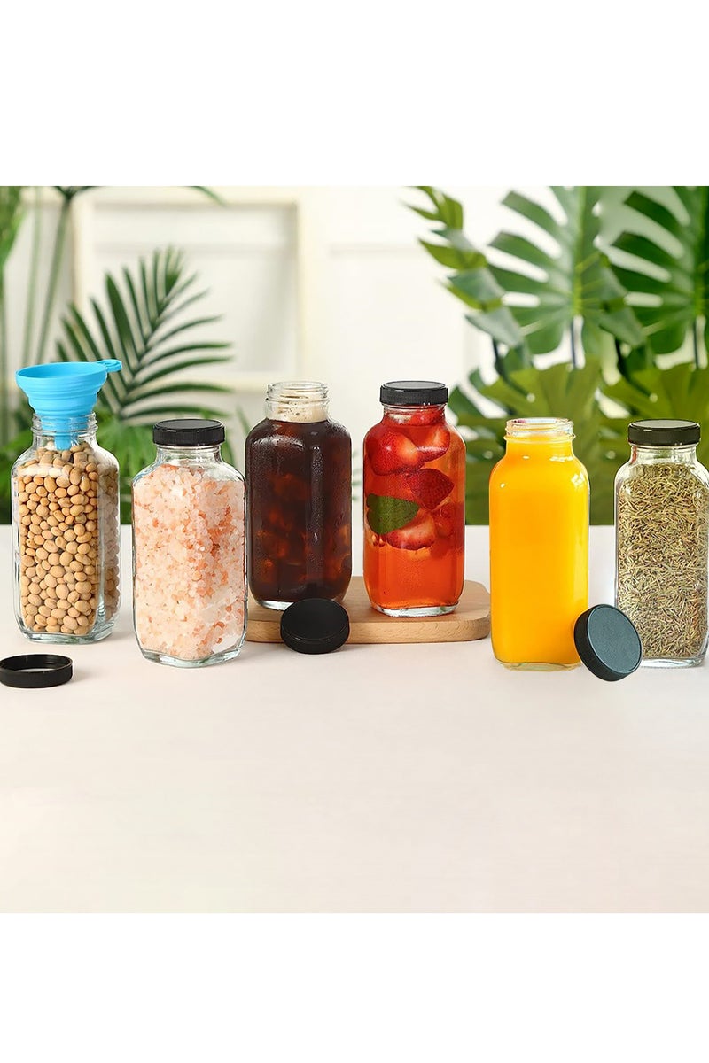 Glass Juice Bottles 12oz, 6 Pack Reusable Glass Water Bottles with Labels and Lids, BPA Free Homemade Beverages Bottle - Image 5