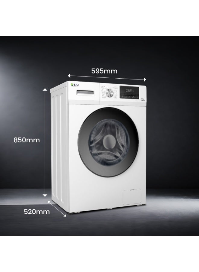 SPJ 8KG Front Load Fully Automatic Washing Machine, BLDC Inverter Motor, 1200 RPM Spin Speed, A+++ Energy Efficient, LED Display, Multiple Wash Programs, Low Noise Operation, White - Image 3