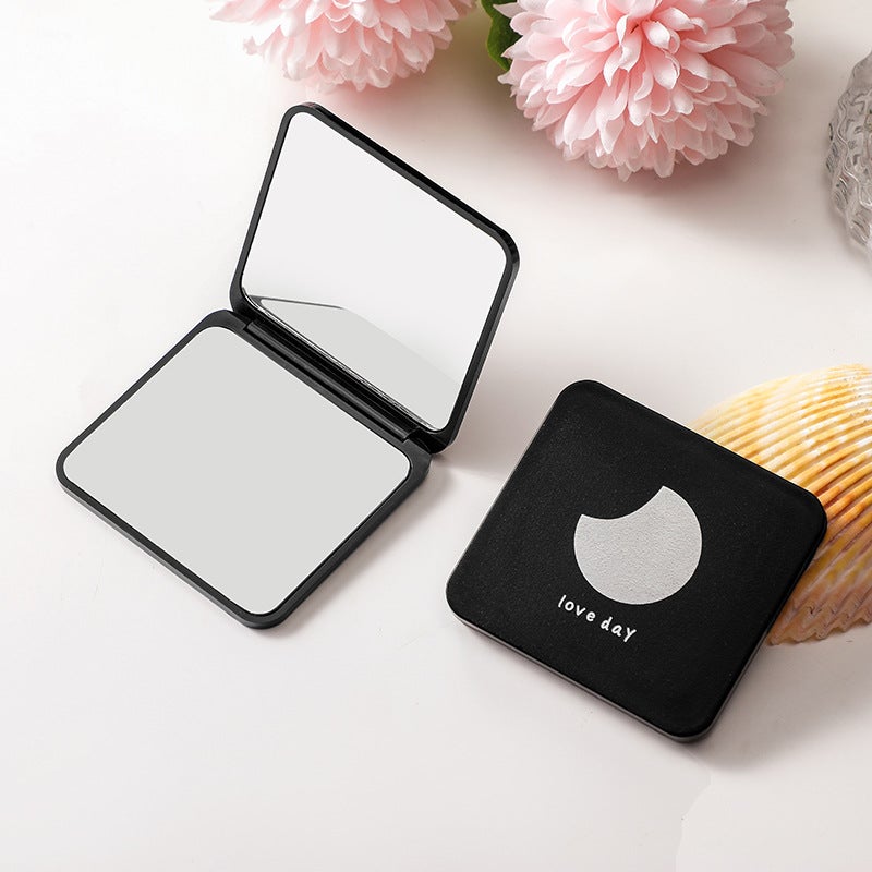 Portable Convenient Small Mirror Student Mini Double-Sided Folding Makeup Mirror Women'S Handheld Magnifying Dressing Mirror - Image 2
