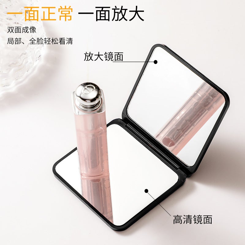 Portable Convenient Small Mirror Student Mini Double-Sided Folding Makeup Mirror Women'S Handheld Magnifying Dressing Mirror - Image 4