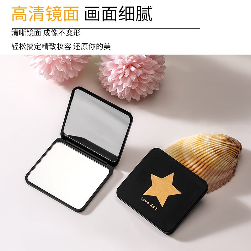 Portable Convenient Small Mirror Student Mini Double-Sided Folding Makeup Mirror Women'S Handheld Magnifying Dressing Mirror - Image 3
