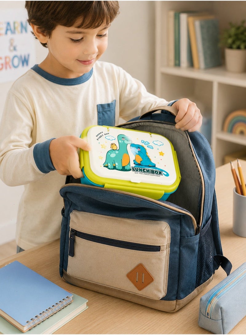 Lunch Box for Kids, Leakproof 5 Compartment Bento Box, Stackable Divided Container with Sauce Cups for School Daily Meals - Image 4