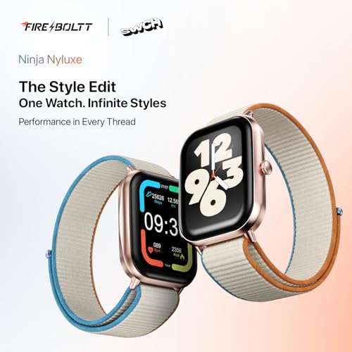 Fire-Boltt Ninja Call Pro Max Nyluxe Smart Watch 2.01″ with Bluetooth Calling, Voice Assistance, SpO2 & Heart Rate Monitor, 120+ Sports Modes, IP67 Waterproof, Smart Watch for Men & Women - Beige - Image 2