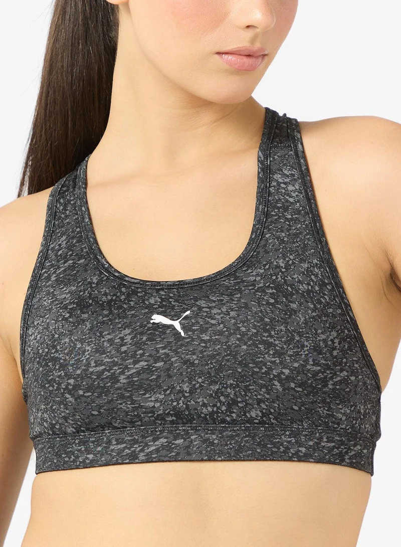 PUMA puma black-aw-053334-0001 4Keeps Padded Pebble Printed Bra for Women | Best Price UAE