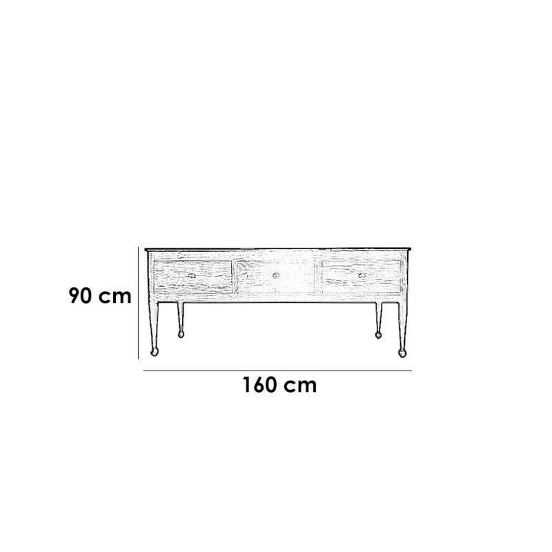 Betak Natural wood and black oak entrance table - 160 x 40 x 90 cm - Image 2