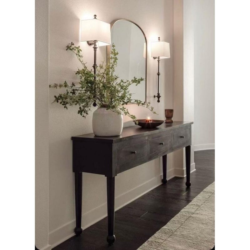 Betak Natural wood and black oak entrance table - 160 x 40 x 90 cm - Image 1