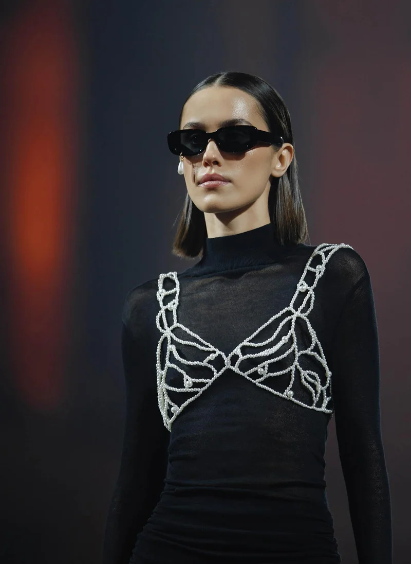 Pearl bustier top