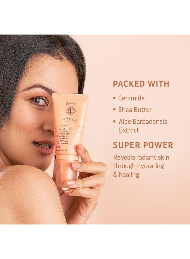 Indulgeo ESSENTIALS Cera Moist Ceramide Calming Skin Moisturizer 1% Iactive 50Ml Face Moisturizer All Types Of Skin Hand Made Cruelty Free - Image 3