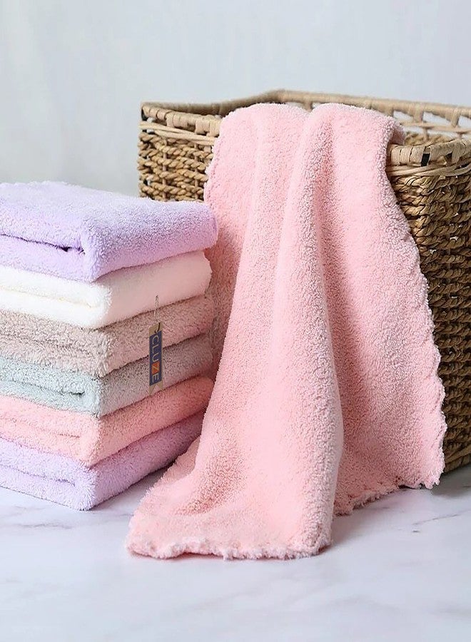 CLUZE Microfiber Coral Fleece Baby Face Towels, Soft and Absorbent Wash Clothes for Newborns, Infants and Toddlers, Gentle on Delicate Skin for Face Hands and Body, 10x10 Inch (4 Pcs) - Image 1