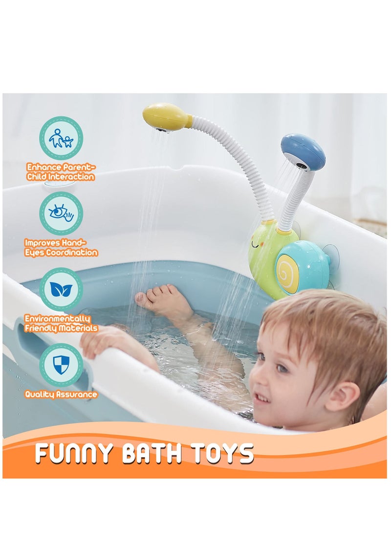 واي آند دي Electric Spray Water Squirt Sprinkler Baby Bath Toys, Upgrade Shower Toys Double Bathtub Tub for Kids Preschool Child 18 Months and Up - Image 2