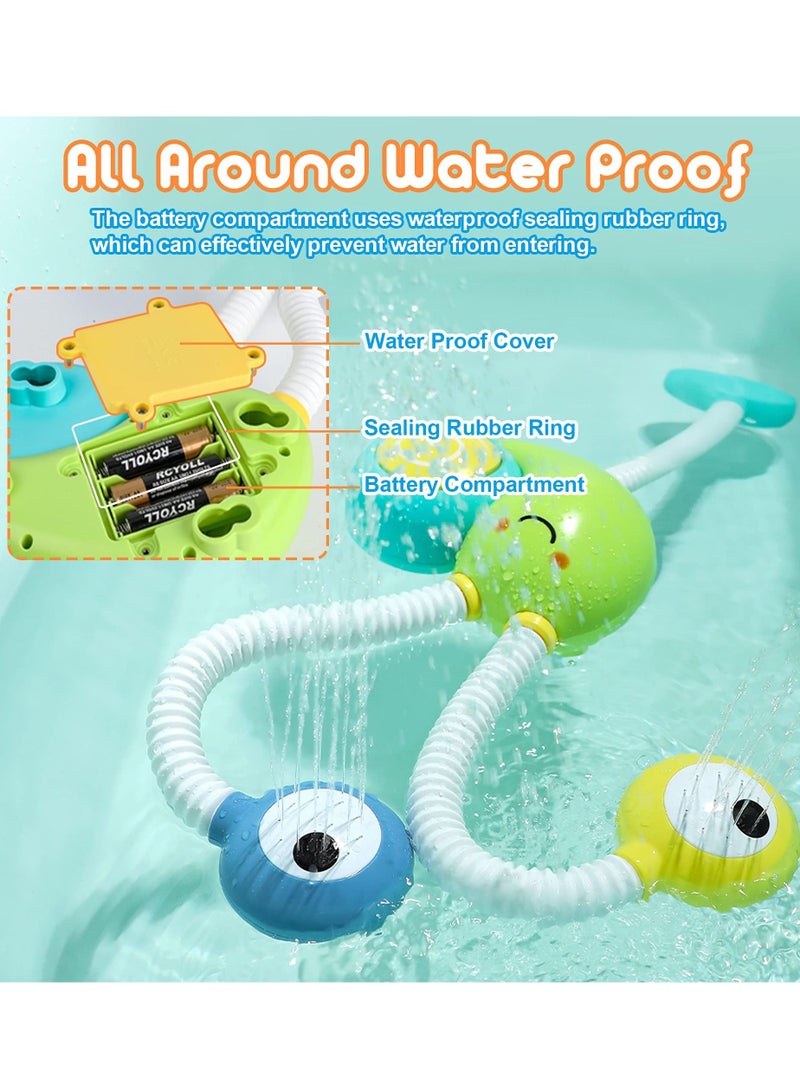 واي آند دي Electric Spray Water Squirt Sprinkler Baby Bath Toys, Upgrade Shower Toys Double Bathtub Tub for Kids Preschool Child 18 Months and Up - Image 4