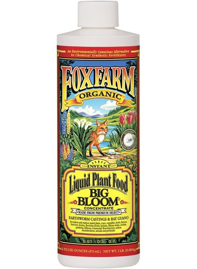 Fox Farm Fx14091 Big Bloom Liquid Concentrate Fertilizer, 1 Pint, White 