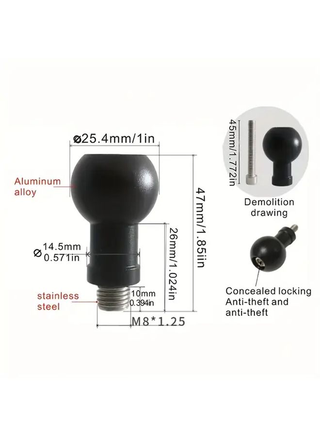Ball Head Screw Set 17 Ball Head Screw M6 Screw And Nut Aluminum Alloy - Image 3