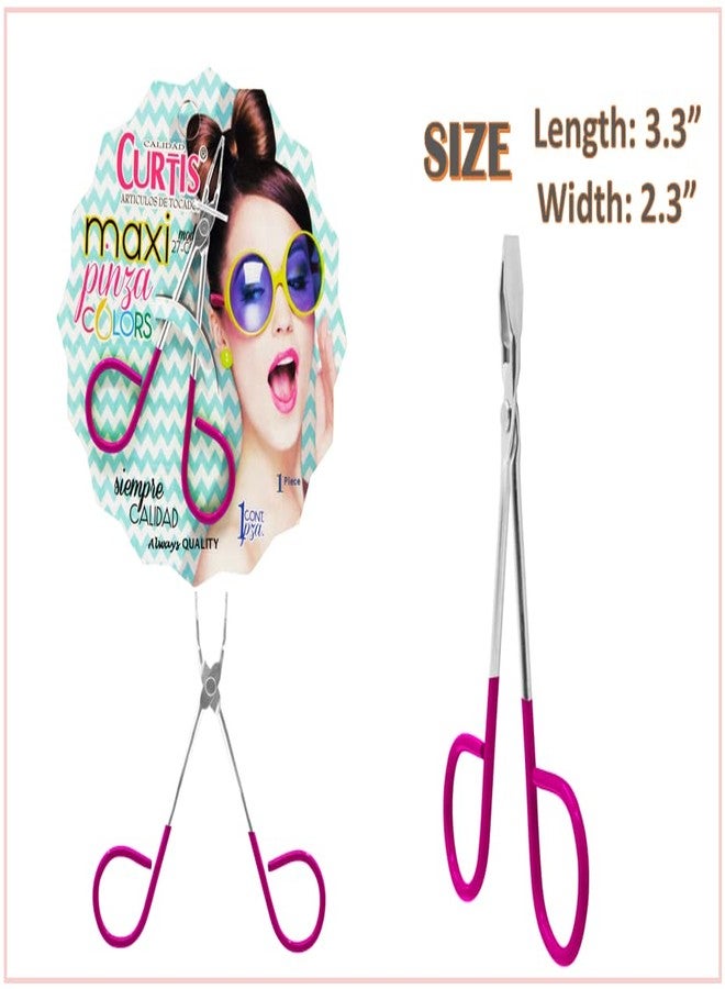 CURTIS PINK Salon TWEEZERS with Easy Scissor Handle, The BEST PRECISION EYEBROW TWEEZERS Men/Women; Teens PORTABLE Beauty Tools for Facial Hair, Ingrown Hair, Blackhead; Model 27-CC PROFESSIONAL - Image 3