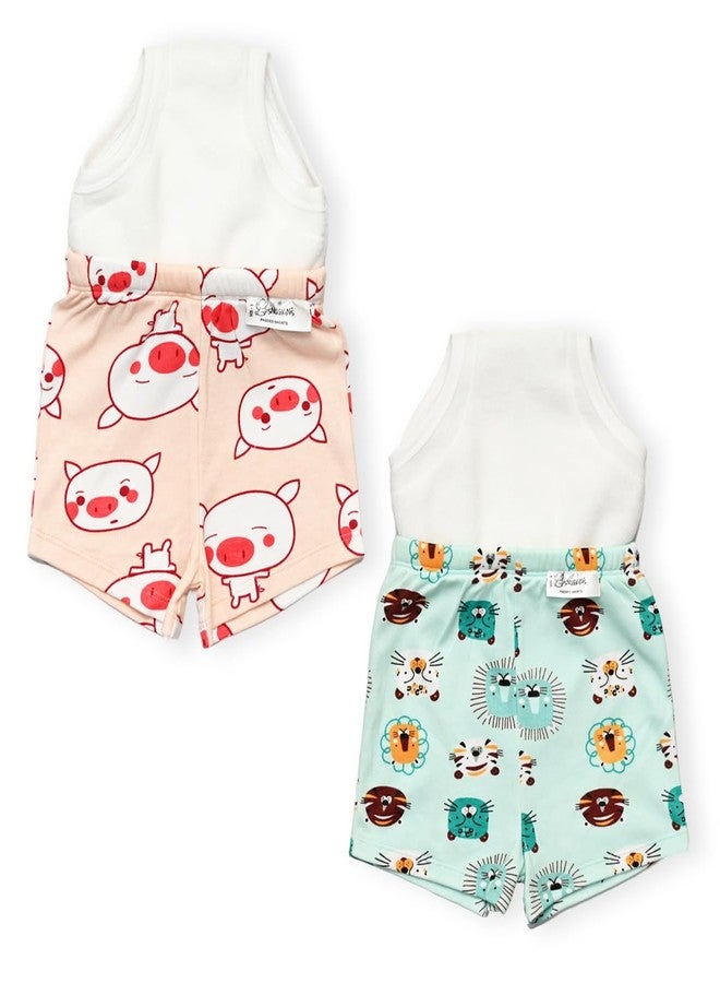 SNUGKINS Potty Training Shorts for Toddlers, Boys and Girls | 100% Cotton. (Size 3, Fits 3-4 Years) - Pack of 2 Snug Farm - Image 1