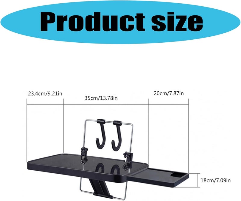 ordinarYone Folding Car Table Steering Wheel Headrest Mount Laptop Stand and Dining Surface with Secure Grip - Image 5