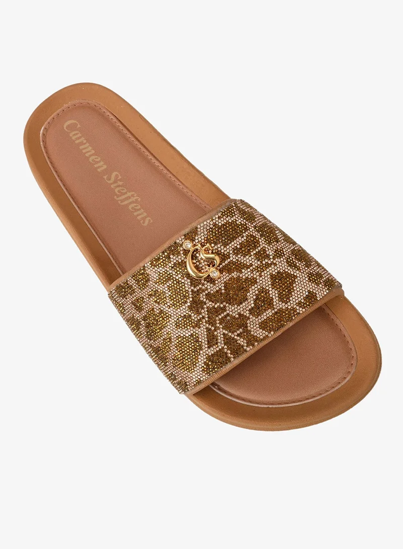 Carmen Steffens Flip-Flops Slide CS Gold