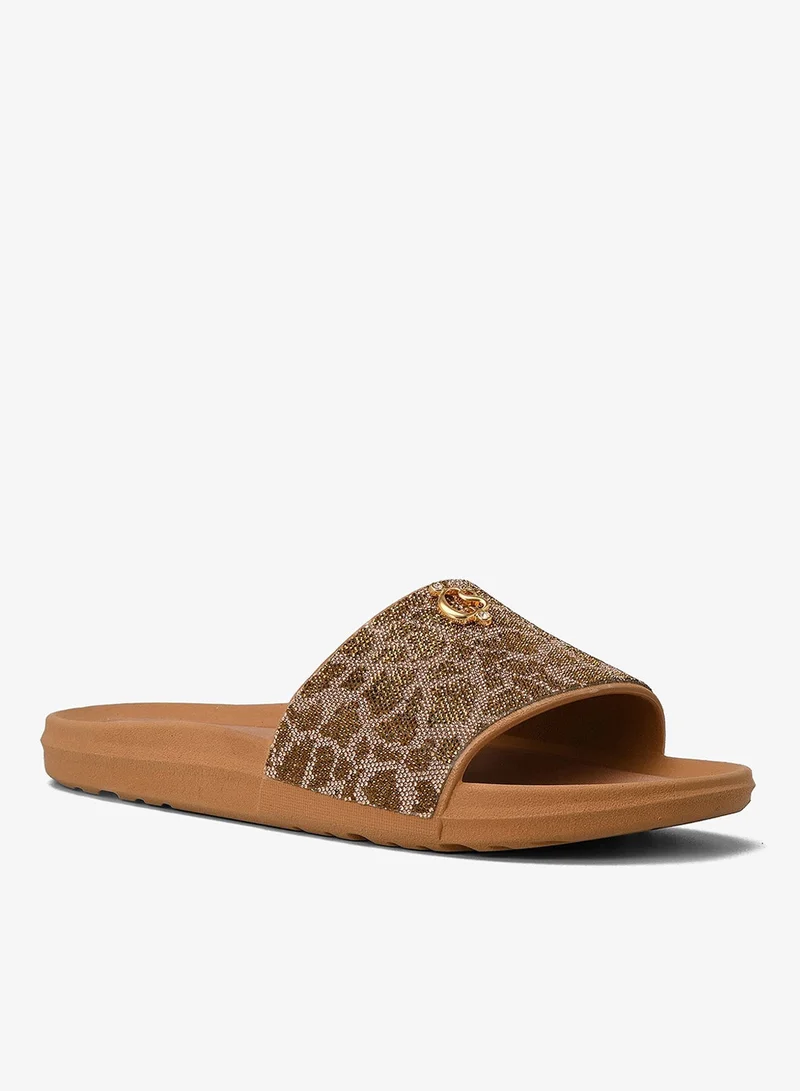 Carmen Steffens Flip-Flops Slide CS Gold