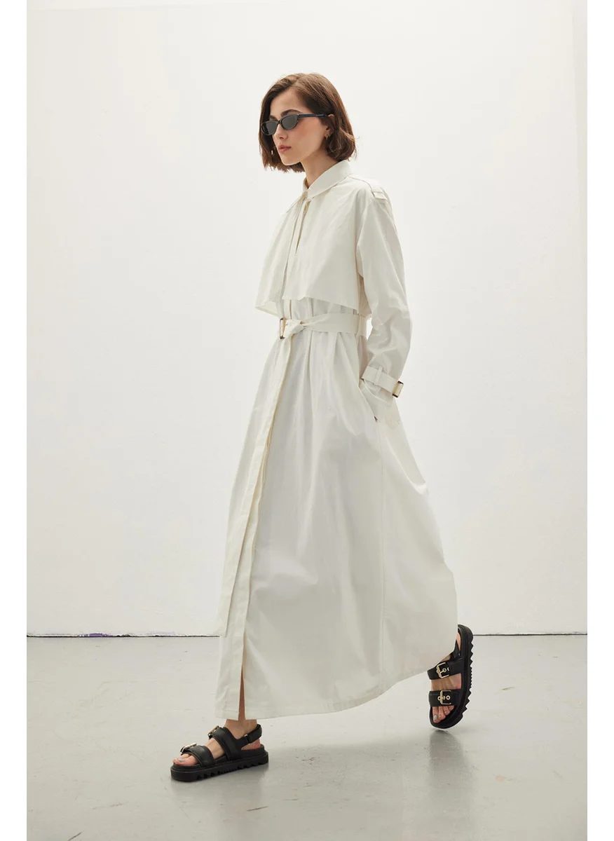 Manuka Trench Dress Ecru