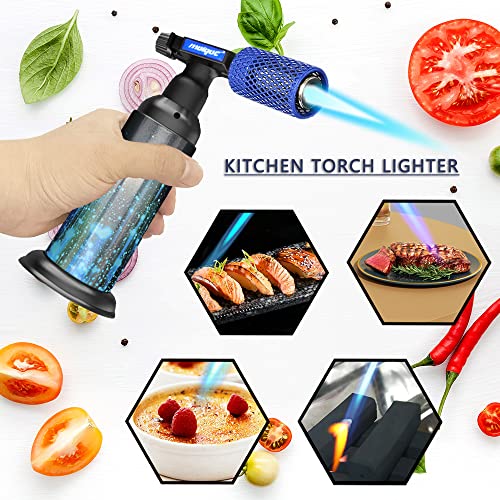 Molgoc Butane Torch with Antiscalding DeviceStainless Steel Protective CoverRefillable Kitchen Torch LighterAdjustable Flame Guard Butane Gas Not IncludedBlue Plus Blue Plus - Image 3