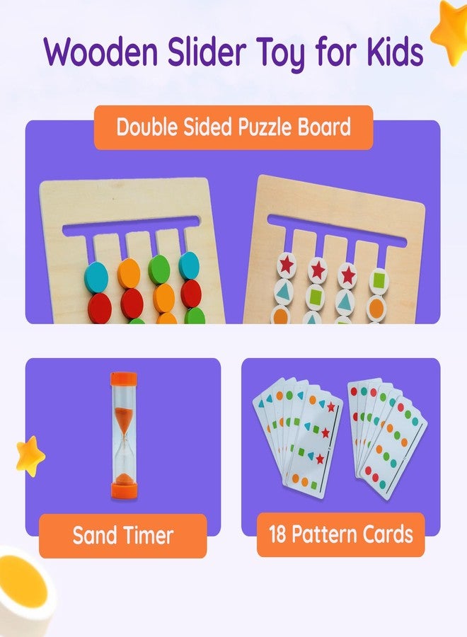 Tinker Box TinkerBox Color and Pattern Sliding Puzzle Game | Educational Wooden Toy for Kids | Color & Shape Matching Brain Teaser for Ages 3-7 | Preschool Learning Toy for Boys & Girls - Image 5