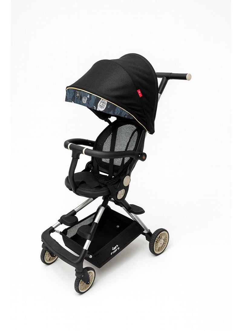 ضحكة  عربة أطفال فاخرة 3 في 1 - خفيفة الوزن، مقعد بوجهين، قابلة للطي بيد واحدة - نظام سفر للمواليد والأطفال - Image 1
