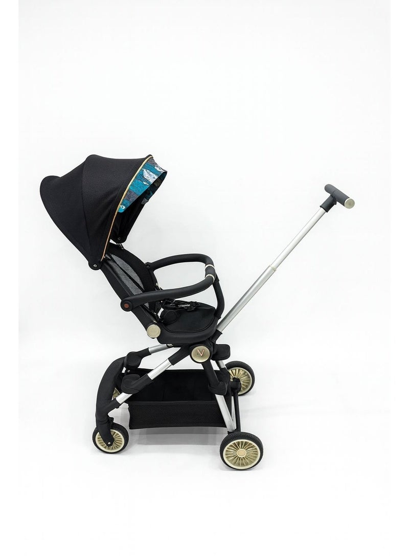 ضحكة  عربة أطفال فاخرة 3 في 1 - خفيفة الوزن، مقعد بوجهين، قابلة للطي بيد واحدة - نظام سفر للمواليد والأطفال - Image 3