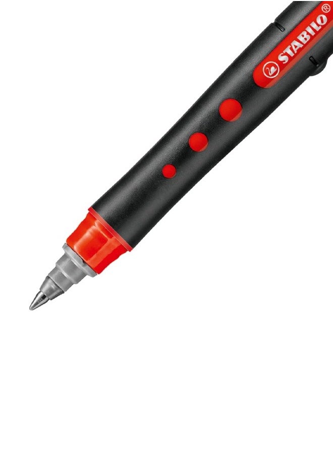 Stabilo black rollerball gel red ink pen fine point tip black