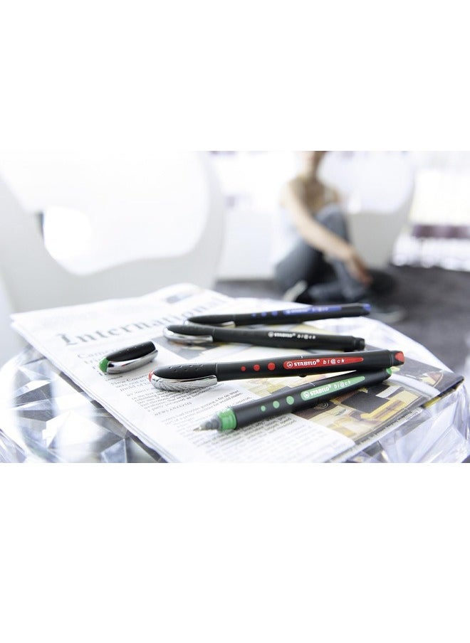 Stabilo black rollerball gel red ink pen fine point tip black